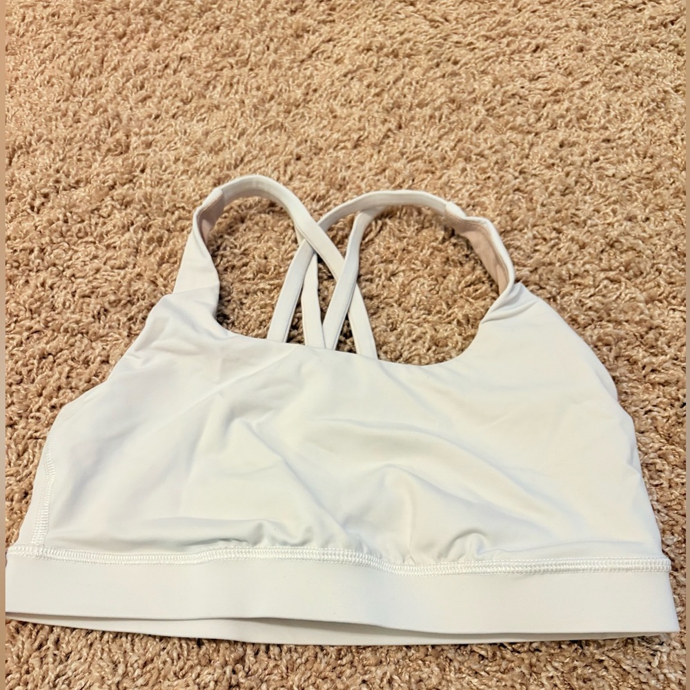 Lululemon White Sports Bra with Crisscross Straps